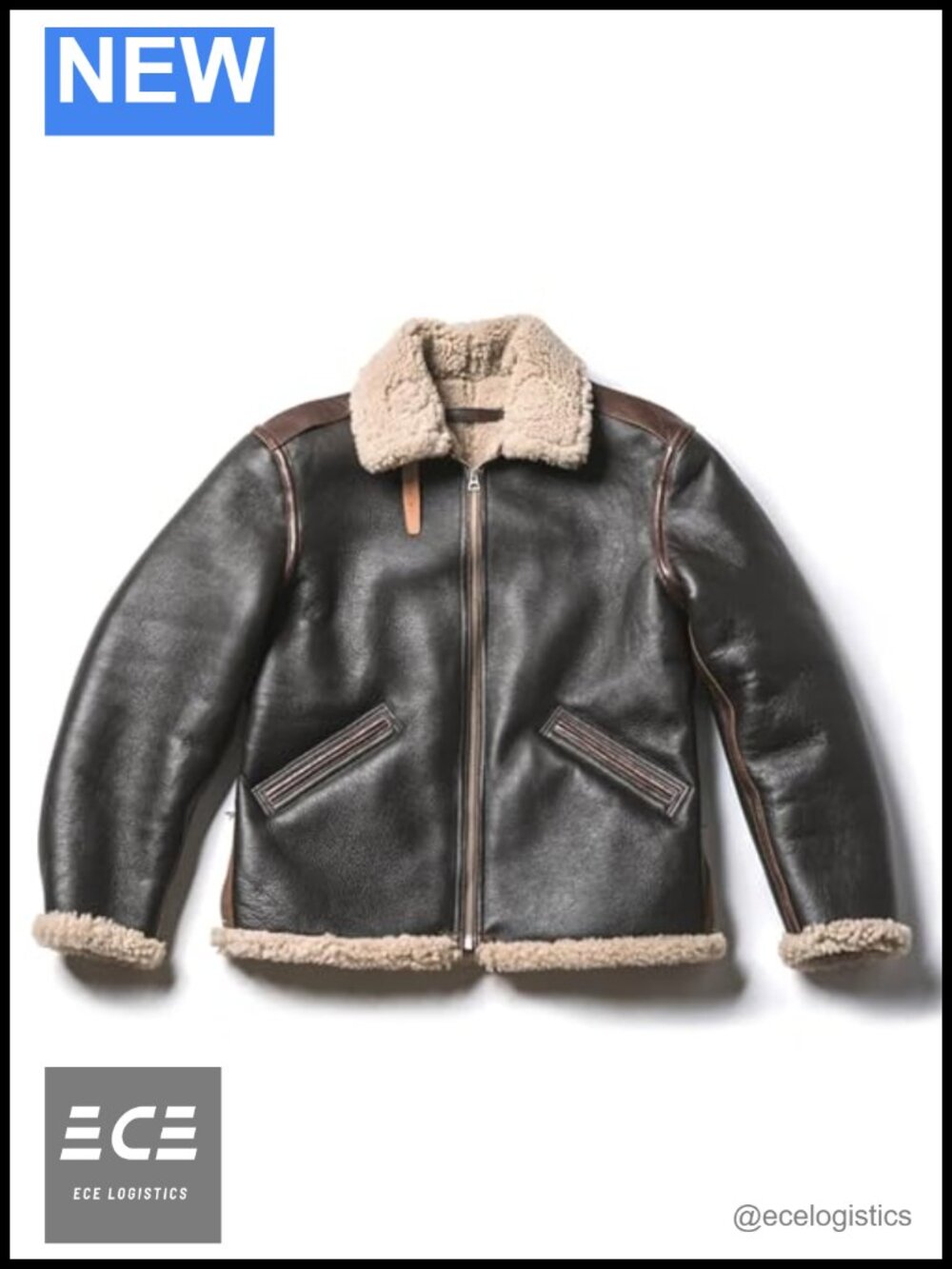 Men's Real Shearling B6 Pilot Bomber Aviator Genuine Leather Jacket